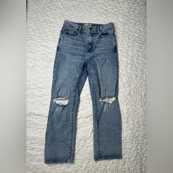 Le Jean by Charlie Gay Mia Relaxed Straight Jeans Distressed High-Rise Denim 28 - Picture 11 of 12